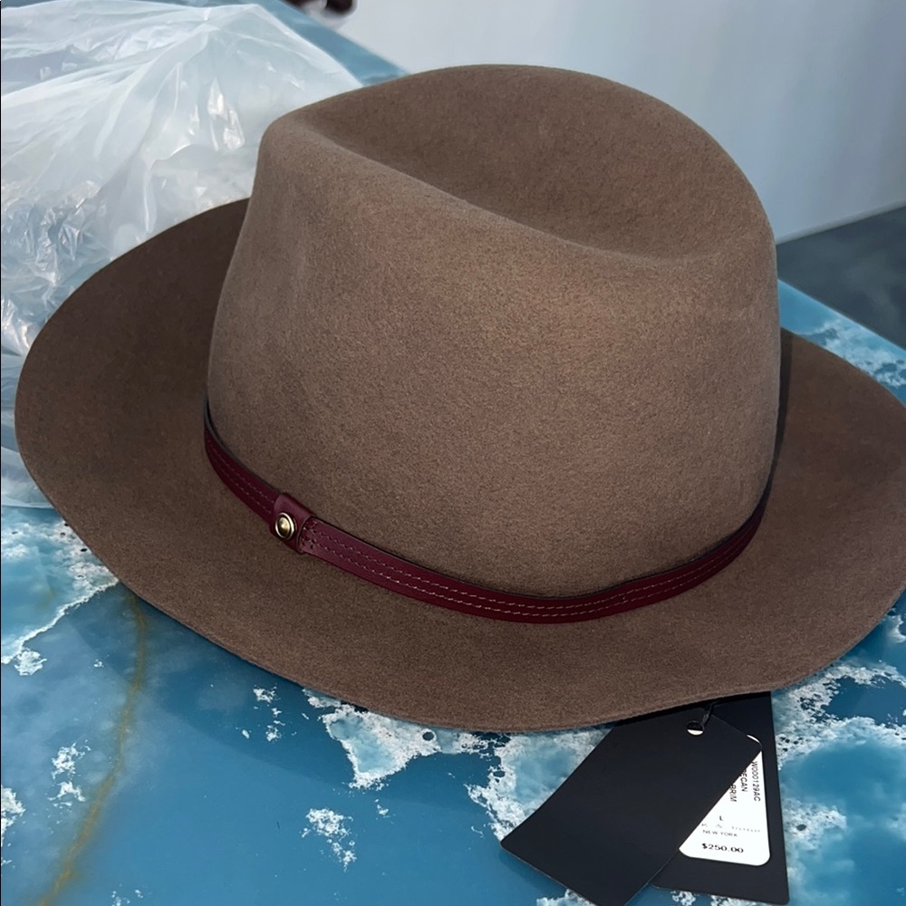 Stylish Brown Fedora with Burgundy Band